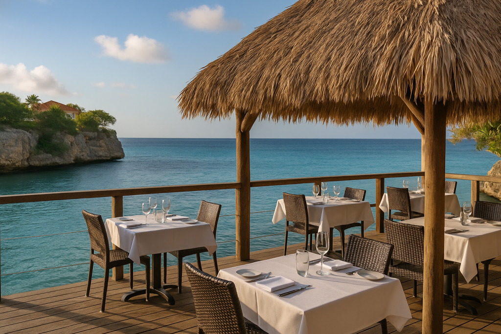 top 10 beste restaurants op Curacao tafel met zeezicht dineren bij zonsondergang